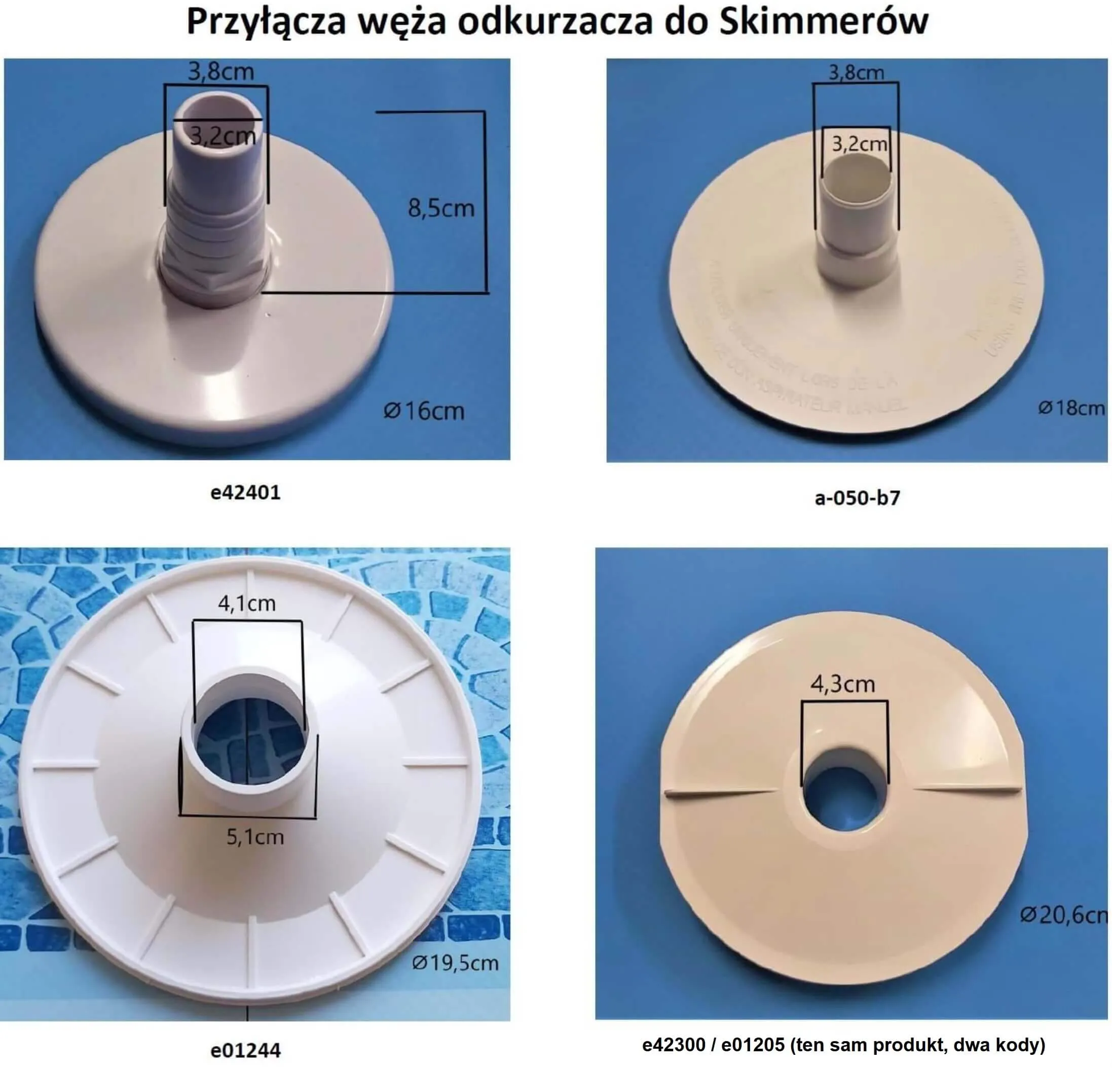 przyłącza węża odkurzacza do skimerów porównanie